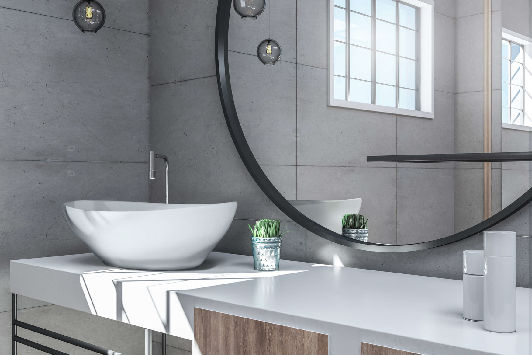 Ein zeitgemäßes Badezimmer mit modernen Waschbecken, das Eleganz und Funktionalität vereint. Diese Szene lädt zur Entspannung ein und unterstreicht die Bedeutung eines stilvollen und komfortablen Badezimmers.