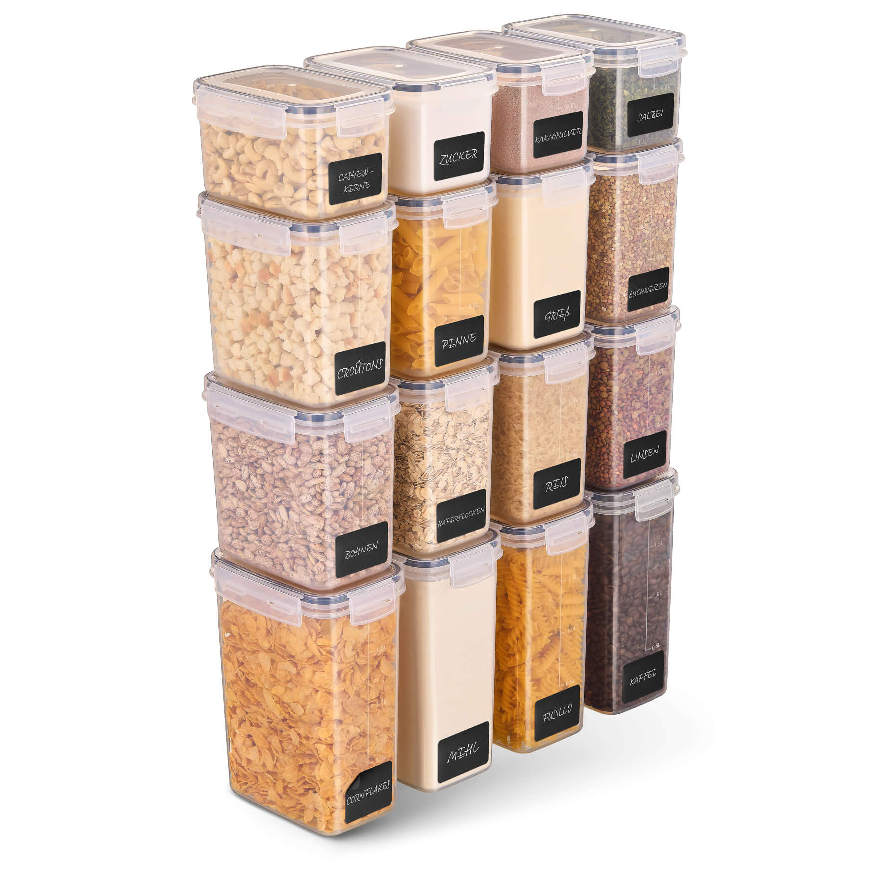 Vorratsdosen für eine organisierte und praktische Aufbewahrung von Lebensmitteln in Ihrer Küche.