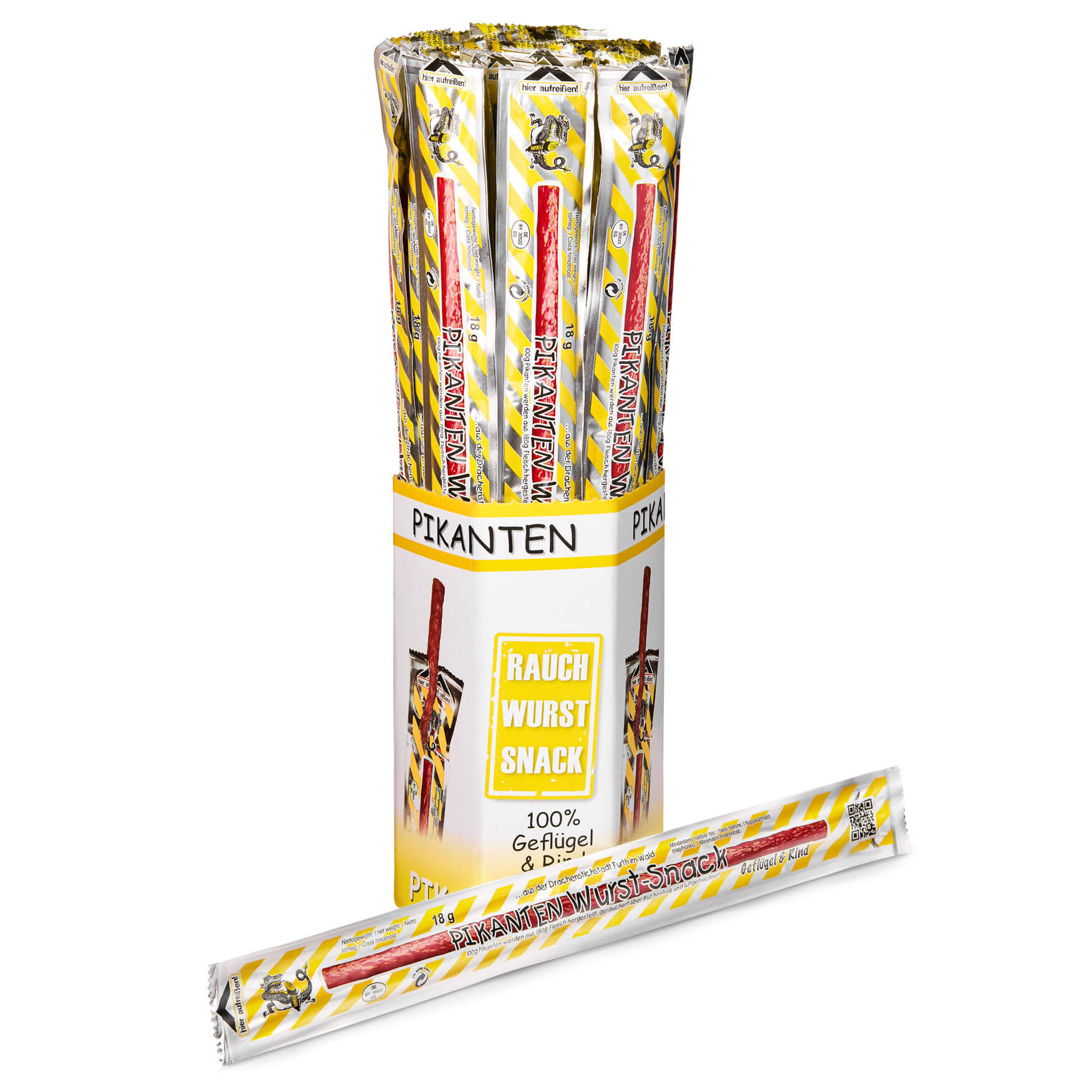 Geflügel Salami: Eine köstliche Variante der klassischen Salami, hergestellt aus hochwertigem Geflügelfleisch und würzigen Gewürzen, perfekt als herzhafter Snack oder Teil einer delikaten Mahlzeit.