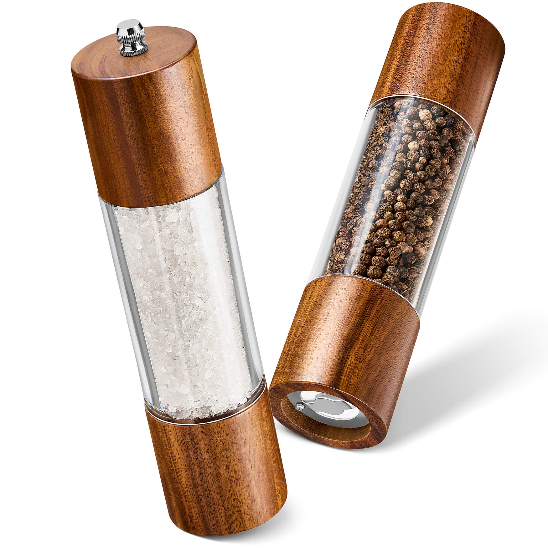 Salz- und Pfeffermühlen aus Holz: Klassische und elegante Gewürzmühlen, handgefertigt aus hochwertigem Holz, um Ihre Mahlzeiten mit frisch gemahlenem Salz und Pfeffer zu würzen.