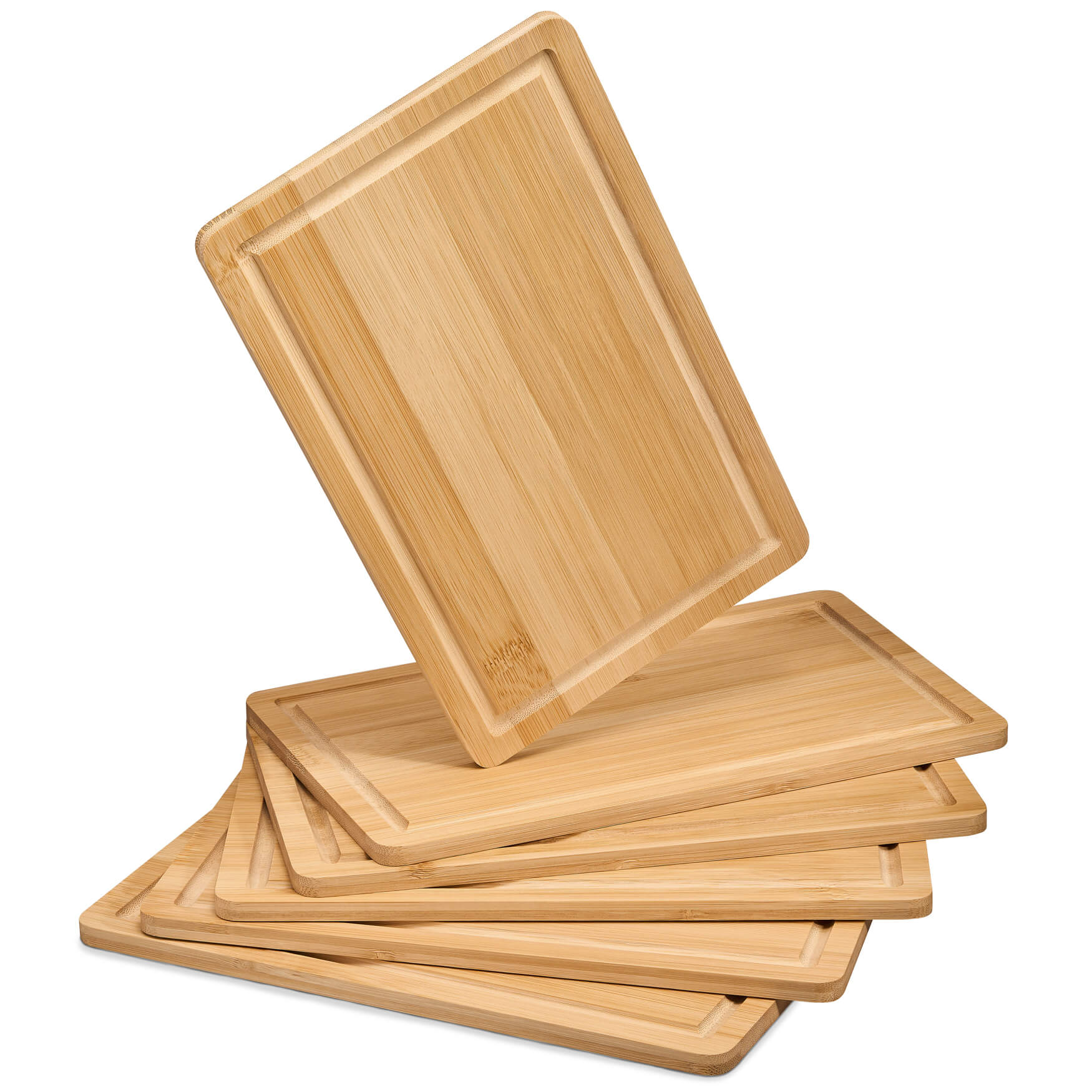 Stapel von Schneidebrettern: Eine praktische und platzsparende Lösung für Ihre Küche, um verschiedene Schneidebretter ordentlich zu verstauen und einfachen Zugriff auf verschiedene Größen und Stile zu haben.